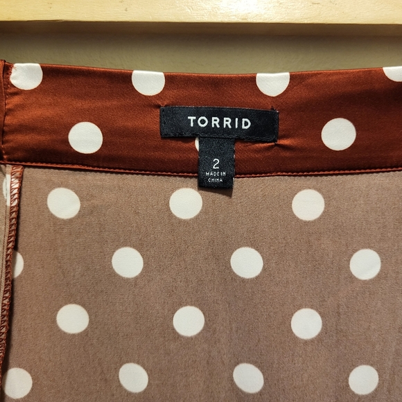 Torrid Midi Satin Slip Skirt- Polka Dot - Picture 3 of 4